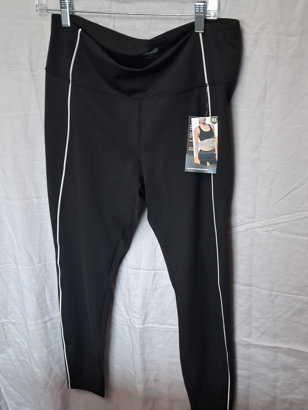 Avia Black High-Waist Performance Leggings with White Logo